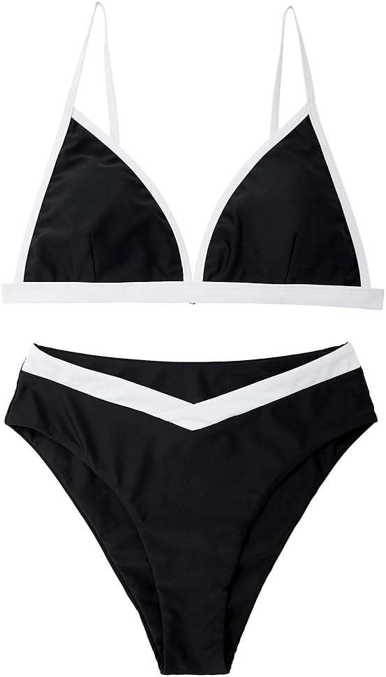 SUUKSESS Women Triangle High Cut Bikini Sets Sexy High Waisted 2 Piece Swimsuit - Image 3