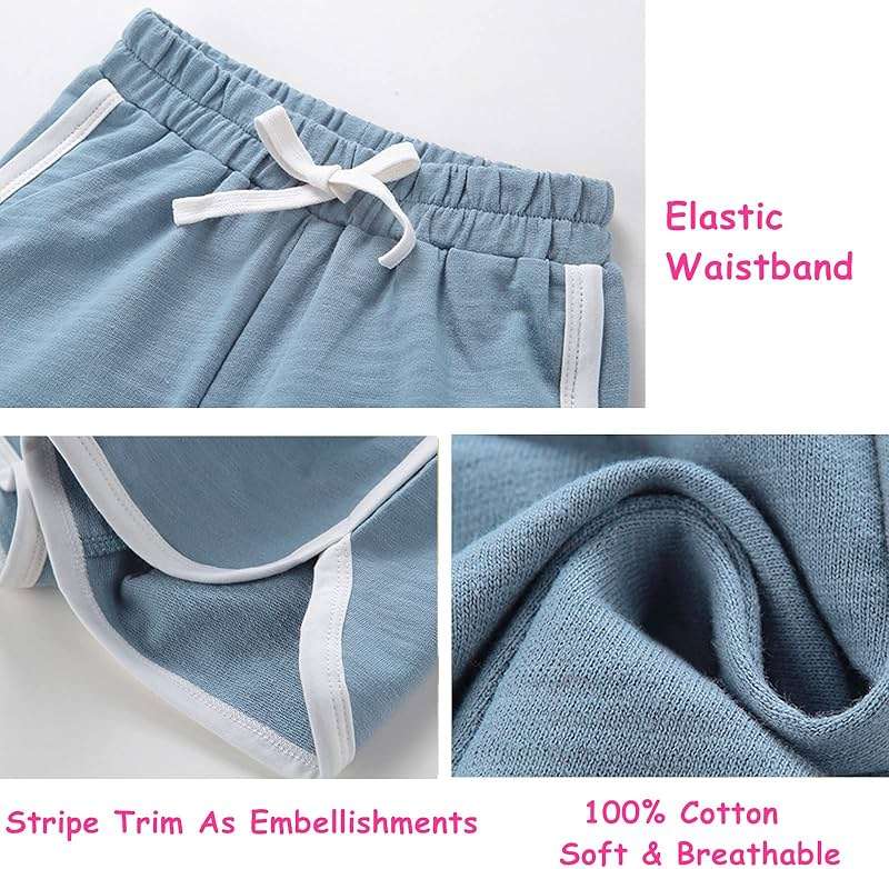 3 Pack Little Big Girls Running Athletic Cotton Shorts Toddler Kids Workout Dance Dolphin Short - Image 6