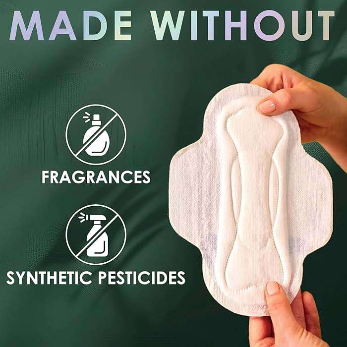 L. Ultra Thin Pads for Women, Overnight Absorbency, Organic Cotton Top Layer, Unscented Pads with Wings, 96 Count (4 Packs of 24) - Image 4