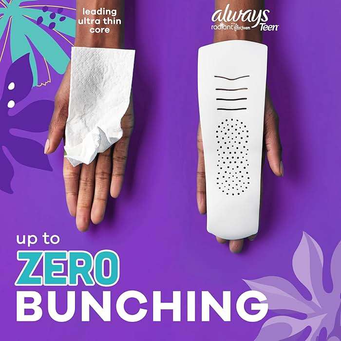Always Radiant Teen Pads, Size 3, Extra Heavy, with Wings, Unscented, 60 Count (3 Packs of 20) - Image 8