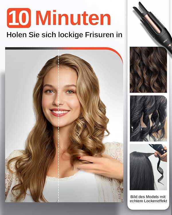 NOVUS Curling Iron Hair Crimper Waver - 1.25 Inch Wave Curling Iron with Anti-Scald Hair Crimper, Ionic Deep Waver Hair Curler Tool with Ceramic 2 Barrel for Women, 30 Min Auto Shut Off - Image 6