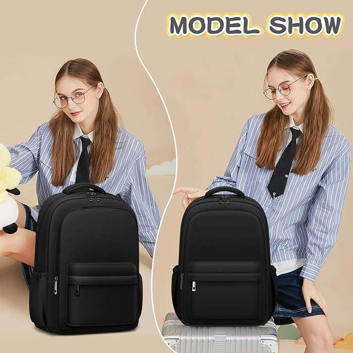 ADAISM Aesthetic Cute Backpack for School Kids Bookbags Student Black Backpacks for Teen Girls Preppy Casual Middle School Bag - Image 6