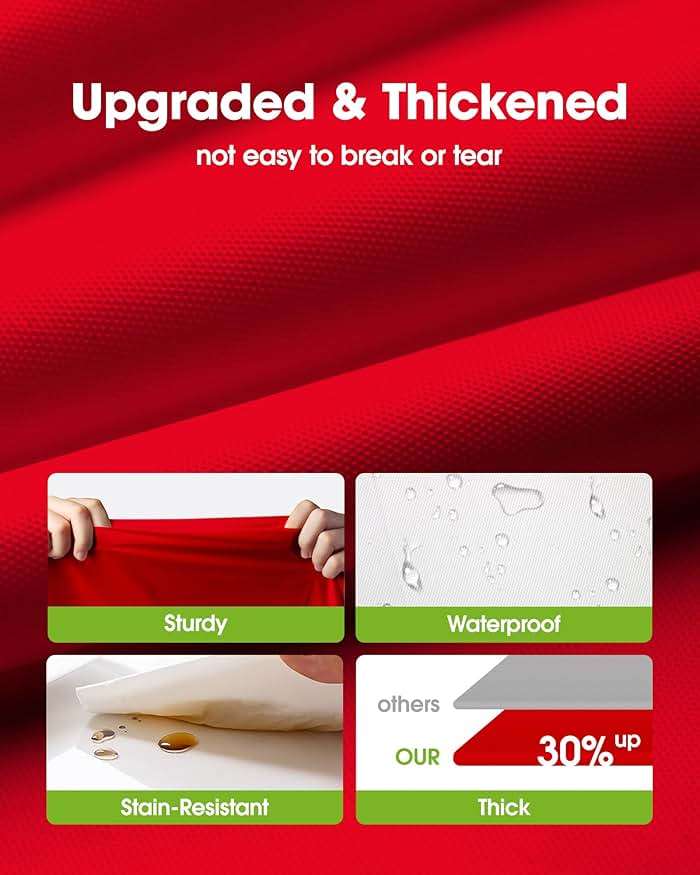 Pureegg Plastic Table Cloth Disposable 10 Pack, 54 x 108 Inch Table Cloths, Valentines Day, Thanksgiving, Christmas Decorations, Fall Tablecloths, Rectangle, Plastic Cover, Leakproof & Sturdy, Red - Image 4