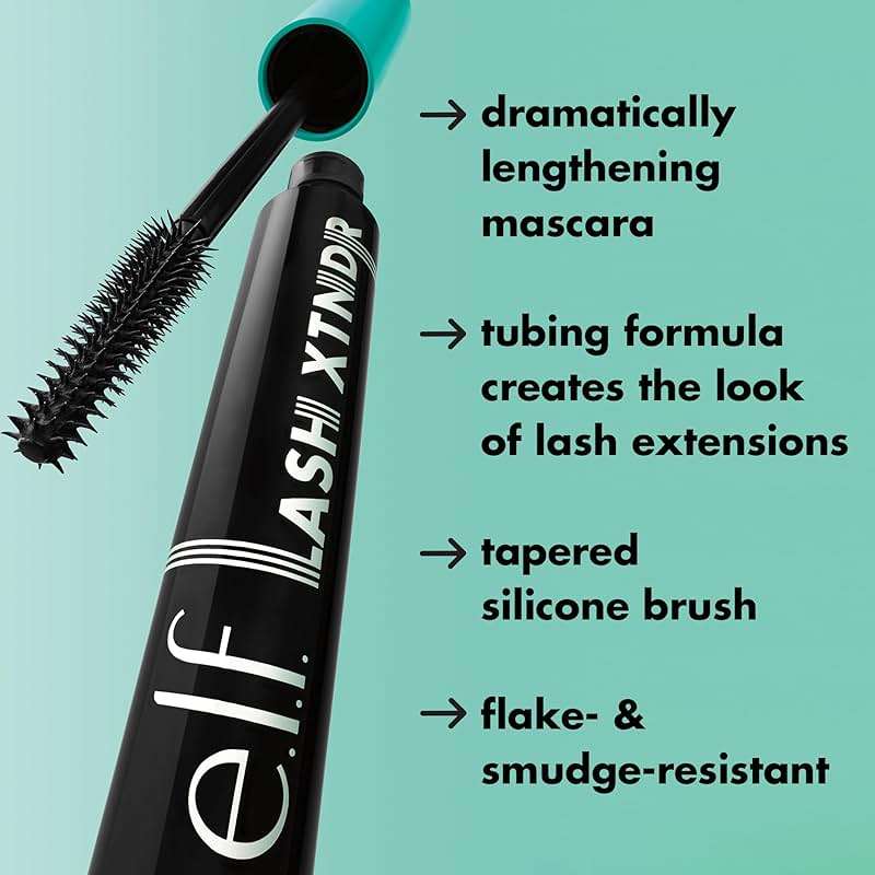 e.l.f. Lash XTNDR Mascara, Made With Tubing Technology For The Look Of Lash Extensions, Clump & Flake Free, Vegan & Cruelty-Free, Soft Black - Image 3
