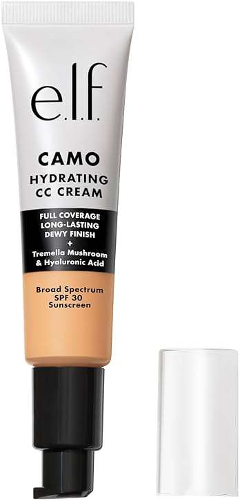 e.l.f. Hydrating Camo CC Cream, SPF 30, Color Correcting Full Coverage Foundation For A Dewy Finish, Vegan & Cruelty-Free, Light 250 W - Image 1