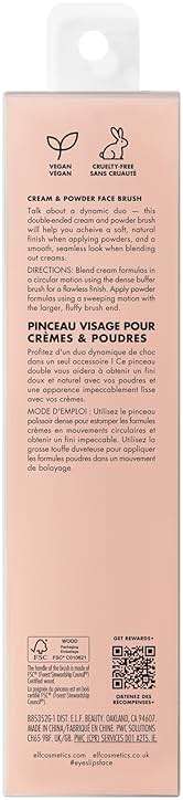 e.l.f. Dual-Ended Cream + Powder Brush, Two-in-One Makeup Brush For Creating A Gorgeous, Airbrushed-looking Complexion, Vegan & Cruelty-free - Image 6