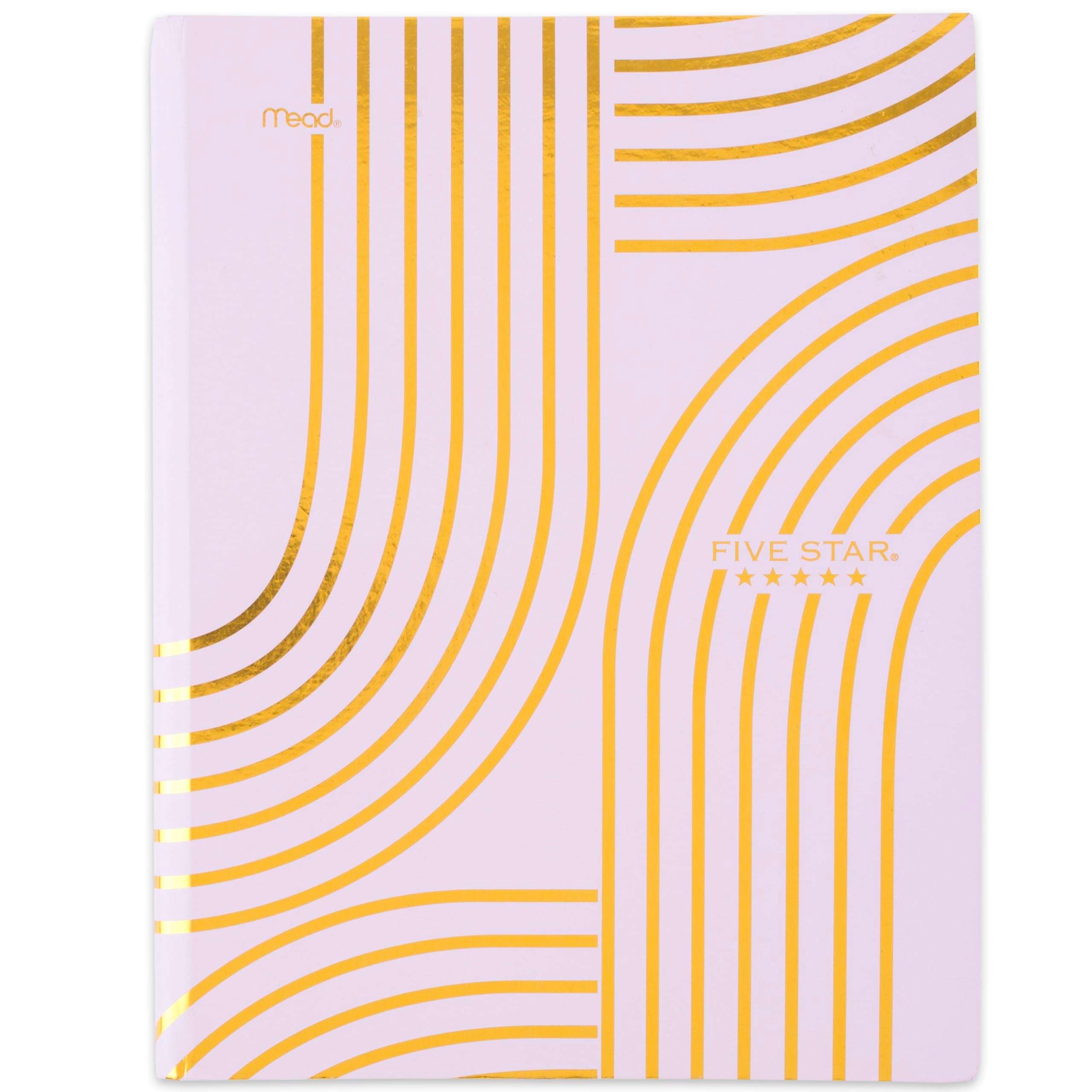 Five Star Composition Book, College Ruled Paper, 7-1/2" x 9-3/4", 80 Sheets, Hardcover, Lilac and Metallic Gold Arches (850111F-AMZ) - Image 1