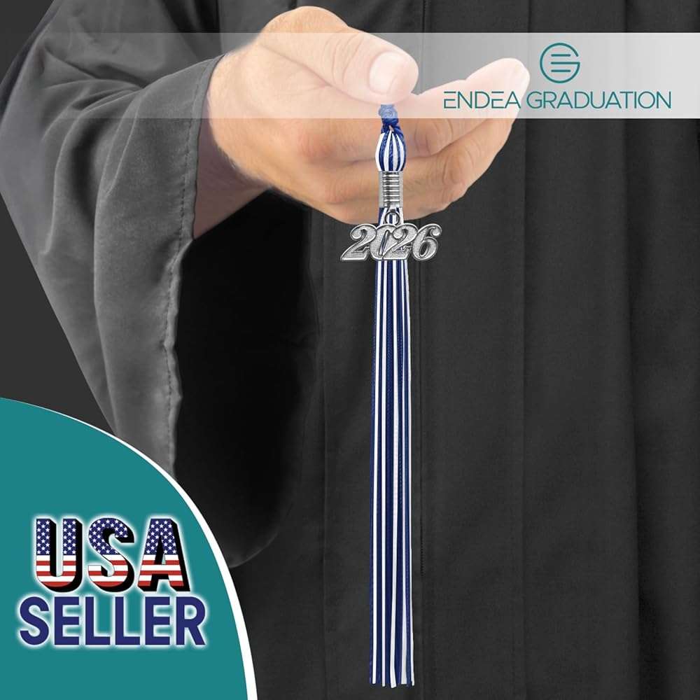 Endea Graduation Mixed Double Color Tassel with Silver Date Drop - Image 2