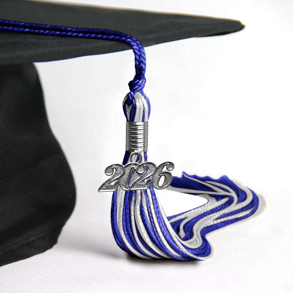 Endea Graduation Mixed Double Color Tassel with Silver Date Drop - Image 4