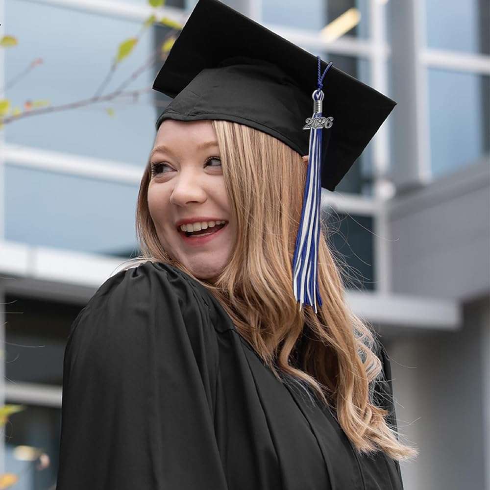 Endea Graduation Mixed Double Color Tassel with Silver Date Drop - Image 5
