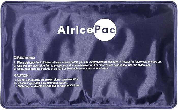 AiricePac Ice Packs for Injuries Reusable, Gel Cold Pack for Knee Neck Shoulder Ankle Elbow Hip Back Pain Relief, Cold Compress Therapy for Swelling, Bruises, Surgery, 7”x 11”, Blue - Image 1