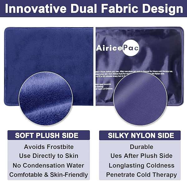 AiricePac Ice Packs for Injuries Reusable, Gel Cold Pack for Knee Neck Shoulder Ankle Elbow Hip Back Pain Relief, Cold Compress Therapy for Swelling, Bruises, Surgery, 7”x 11”, Blue - Image 3