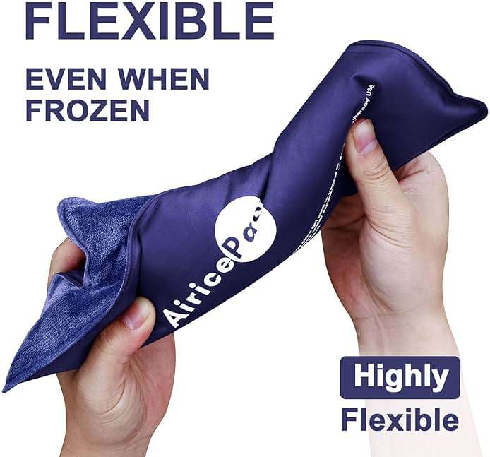 AiricePac Ice Packs for Injuries Reusable, Gel Cold Pack for Knee Neck Shoulder Ankle Elbow Hip Back Pain Relief, Cold Compress Therapy for Swelling, Bruises, Surgery, 7”x 11”, Blue - Image 5