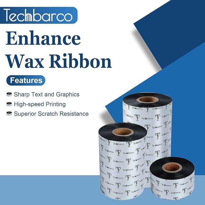 6 Rolls 4.33" x 984' Premium Enhanced Wax Thermal Transfer Ribbon, 110mm x 300m Black Industrial Barcode Label Printer Ribbon - Compatible with Zebra, TSC, GoDex, Citizen, 1" Core - Image 2