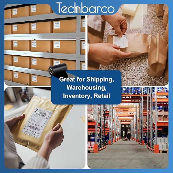 6 Rolls 4.33" x 984' Premium Enhanced Wax Thermal Transfer Ribbon, 110mm x 300m Black Industrial Barcode Label Printer Ribbon - Compatible with Zebra, TSC, GoDex, Citizen, 1" Core - Image 6