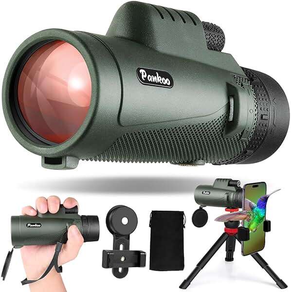 Pankoo 40X60 Monocular Telescope with Smartphone Holder & Upgraded Tripod, 2024 BAK4 Prism FMC Monoculars for Adults, HD Monocular Scope for Bird Watching Hiking Concert Camping Travelling - Image 1