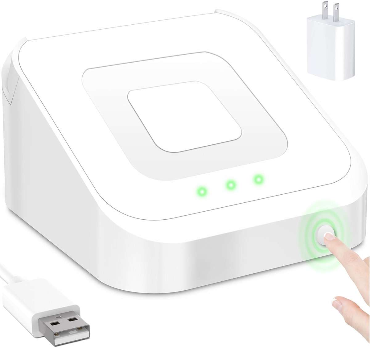 Square Dock for Square Reader 2nd Generation, Holder Stand for Square Card Reader 2nd Generation, Dock with Smart Anti-Sleep Button Portable Size Anti-Slip (Cable and Wall Charger Included, No Device - Image 1