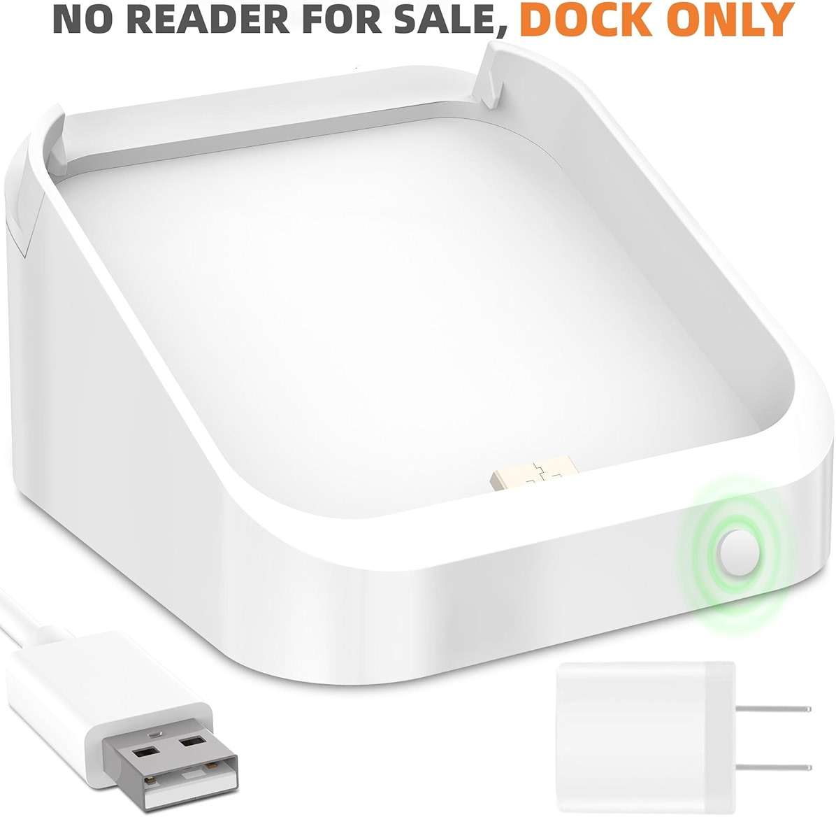 Square Dock for Square Reader 2nd Generation, Holder Stand for Square Card Reader 2nd Generation, Dock with Smart Anti-Sleep Button Portable Size Anti-Slip (Cable and Wall Charger Included, No Device - Image 2