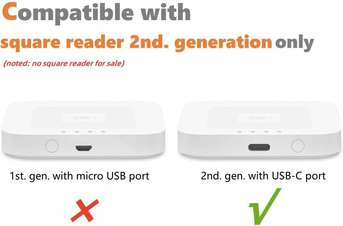 Square Dock for Square Reader 2nd Generation, Holder Stand for Square Card Reader 2nd Generation, Dock with Smart Anti-Sleep Button Portable Size Anti-Slip (Cable and Wall Charger Included, No Device - Image 5
