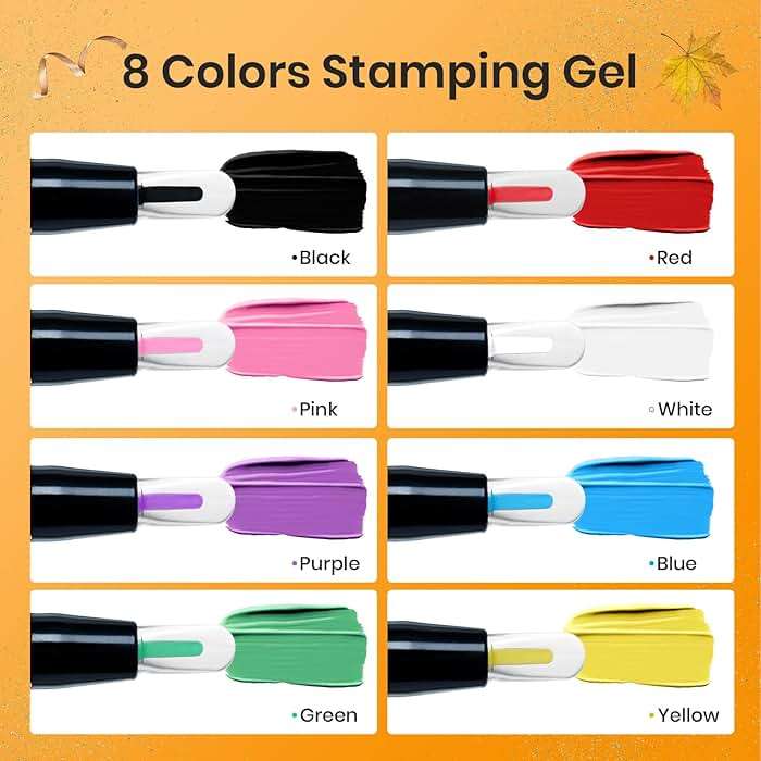 Beetles Nail Stamp Gel 16Pcs French Tip Nail Stamp Kit with 8 Colors Stamper Gel Polish, 5 Nails Stamping Templates, Scrapers, Liquid Latex & Short Silicone Stamper Gift for Women - Image 4