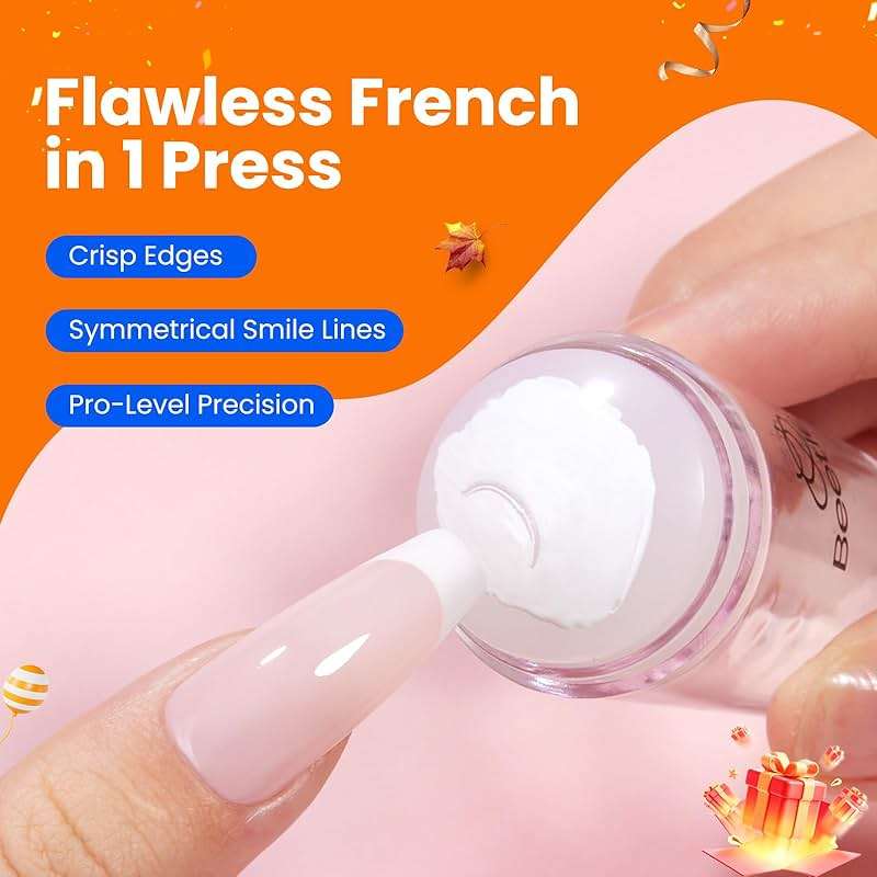 Beetles Nail Stamp 3Pcs Silicone French Tip Nail Stamp Kit with Replacement Nail Stamper Heads and Scrapers Soft Silicone Nail Printing Tool for Home Manicure Diy Nail Art Salon Gifts for Girls - Image 2