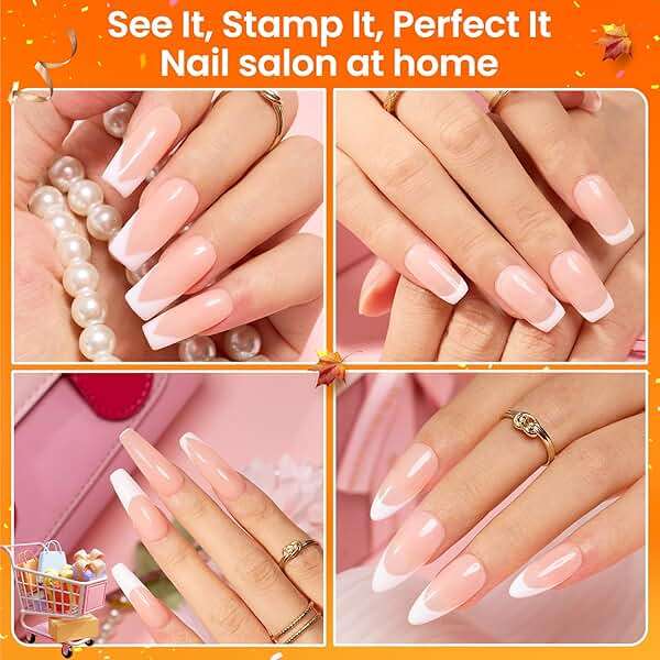 Beetles Nail Stamp 3Pcs Silicone French Tip Nail Stamp Kit with Replacement Nail Stamper Heads and Scrapers Soft Silicone Nail Printing Tool for Home Manicure Diy Nail Art Salon Gifts for Girls - Image 3