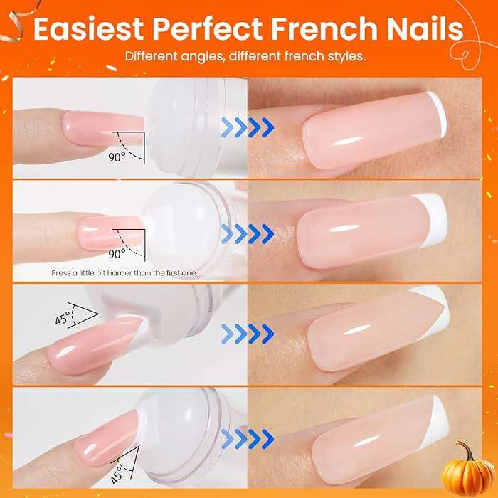 Beetles Nail Stamp 3Pcs Silicone French Tip Nail Stamp Kit with Replacement Nail Stamper Heads and Scrapers Soft Silicone Nail Printing Tool for Home Manicure Diy Nail Art Salon Gifts for Girls - Image 5