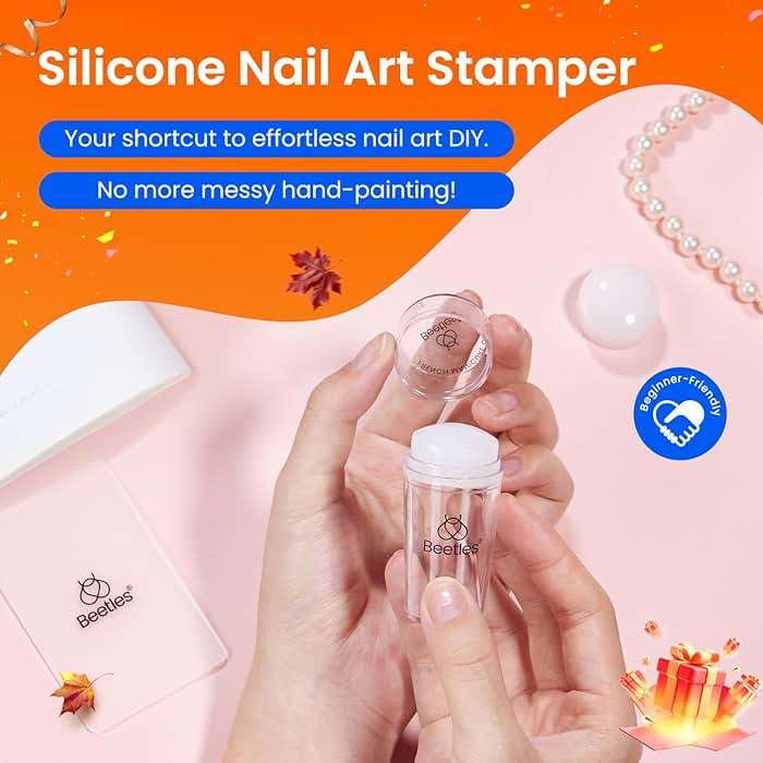 Beetles Nail Stamp 3Pcs Silicone French Tip Nail Stamp Kit with Replacement Nail Stamper Heads and Scrapers Soft Silicone Nail Printing Tool for Home Manicure Diy Nail Art Salon Gifts for Girls - Image 7