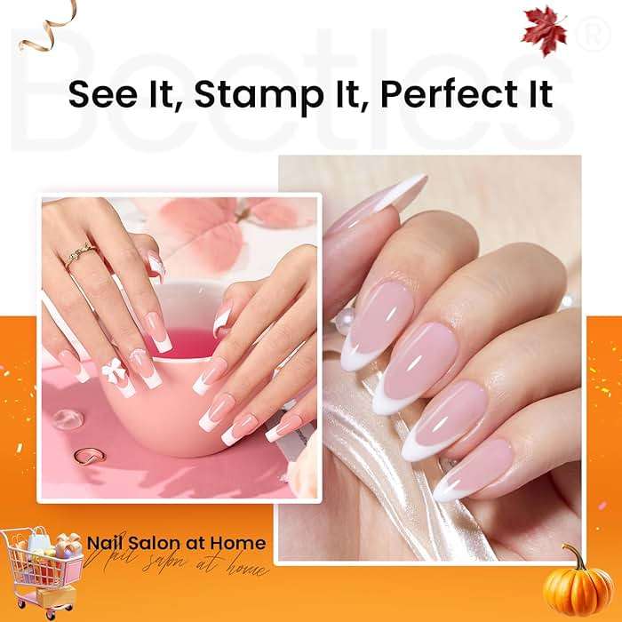 Beetles Nail Stamp 3Pcs Silicone French Tip Nail Stamp Kit with Replacement Nail Stamper Heads and Scrapers Soft Silicone Nail Printing Tool for Home Manicure Diy Nail Art Salon Gifts for Girls - Image 8