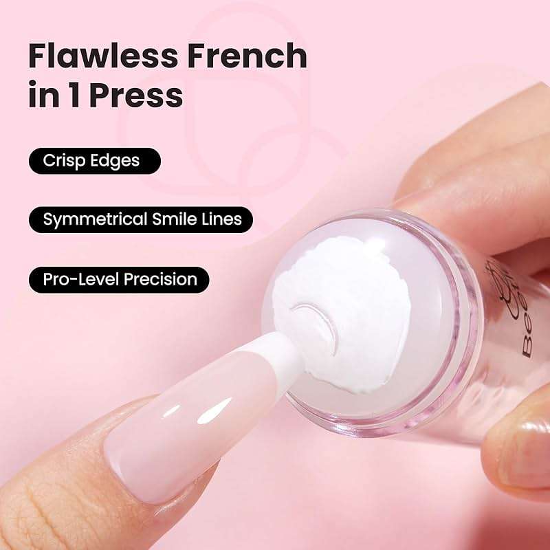 Beetles French Tip Nail Stamp 3Pcs Silicone Nail Stamp Kit with Replacement Nail Stamper Heads and Scrapers Nail Printing Tool for Home Manicure Diy Nail Art Salon Gifts for Girls - Image 2