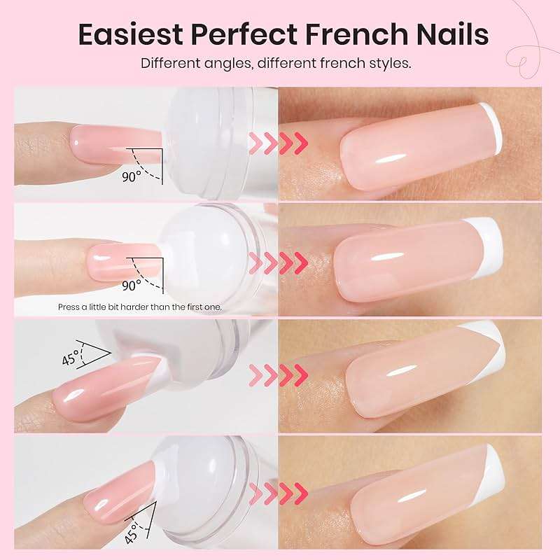 Beetles French Tip Nail Stamp 3Pcs Silicone Nail Stamp Kit with Replacement Nail Stamper Heads and Scrapers Nail Printing Tool for Home Manicure Diy Nail Art Salon Gifts for Girls - Image 3