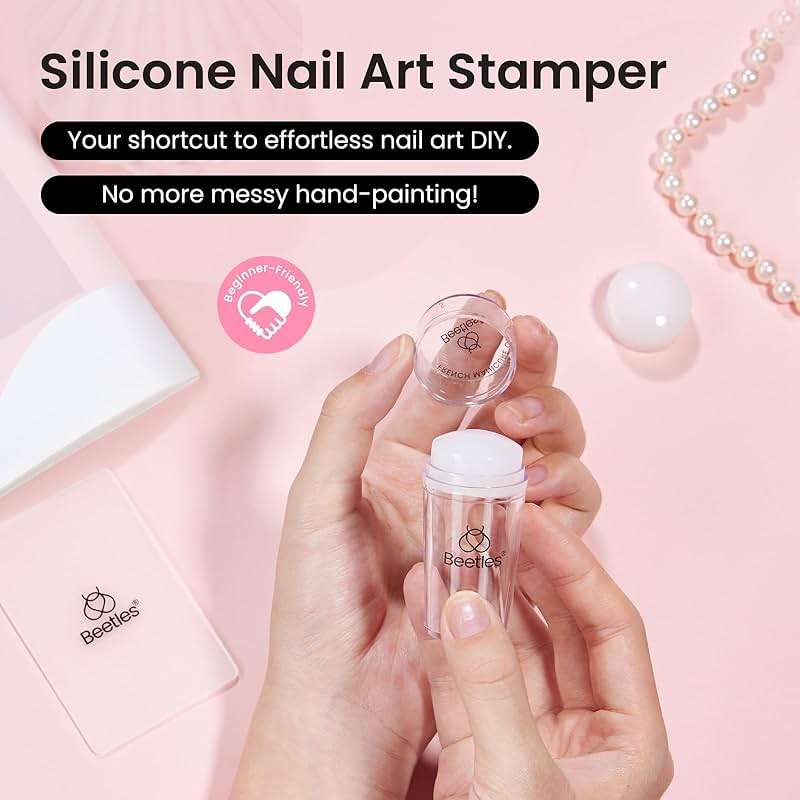 Beetles French Tip Nail Stamp 3Pcs Silicone Nail Stamp Kit with Replacement Nail Stamper Heads and Scrapers Nail Printing Tool for Home Manicure Diy Nail Art Salon Gifts for Girls - Image 7