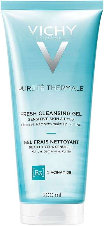 VICHY Pureté Thermale Fresh Cleansing Gel, Formulated With Glycerin & Niacinamide, Gentle Gel Cleanser & Makeup Remover, Removes Impurities Without Overdrying, Safe For Sensitive Skin & Eyes - Image 1