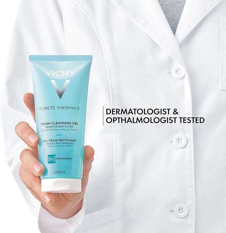 VICHY Pureté Thermale Fresh Cleansing Gel, Formulated With Glycerin & Niacinamide, Gentle Gel Cleanser & Makeup Remover, Removes Impurities Without Overdrying, Safe For Sensitive Skin & Eyes - Image 8