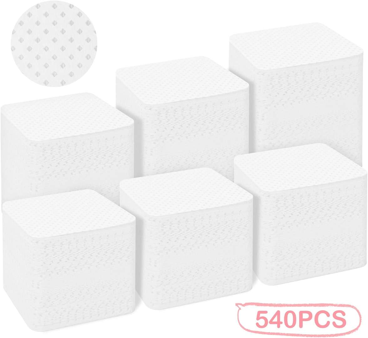 Nail Polish Remover, Lint Free Nail Wipes 540PCS Acetone Nail Polish Remover Wipes, Super Absorbent Soft Nail Wipes for Fingernail Polish Remover and Eyelash Extension Wipes(Dry Pads) - Image 8