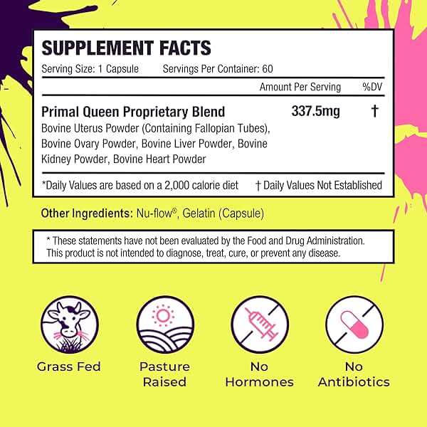Primal Queen Female-Optimized Beef Organ Superfood Supplement (Beef Liver, Kidney, Heart, & 3 More) - 100% Grass Fed, Pasture Raised - 3rd Party & Clinically Tested - Image 5