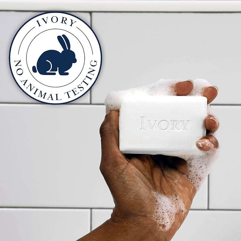 Ivory Gentle Bath Bar Soap, Designed for Whole Family, 99.44% Pure Formula with Plant-Based Cleansers, Made Without Heavy Perfumes, Parabens or Phthalates, Original Scent, 3.17 oz (2 Count) - Image 5