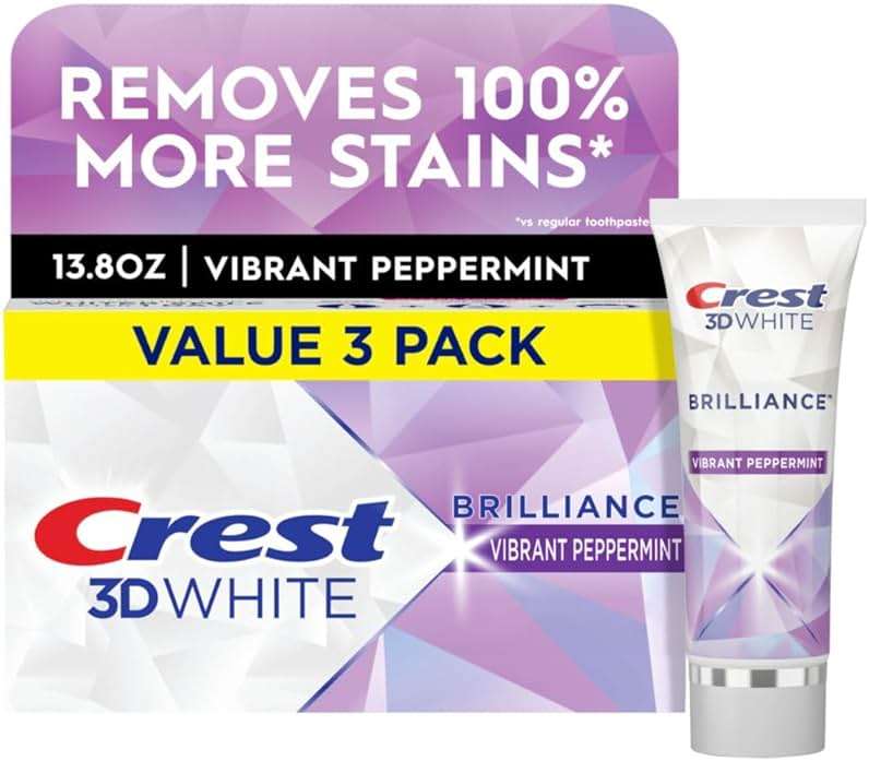 Crest 3D White Teeth Whitening Toothpaste for Adults, 4.6oz, 3 Pack, Stain Remover, Cavity Protection Fluoride Toothpaste, Strengthens Enamel, Faster Whitening, Brightens Teeth, Travel Size - Image 7