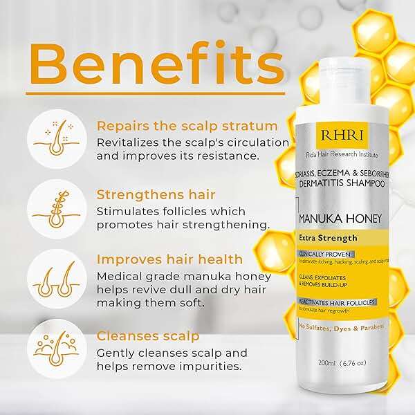 Psoriasis Shampoo for Men & Women | Itchy Scalp Treatment with Manuka Honey | Best for Eczema, Seborrheic Dermatitis, Ringworm & Folliculitis Scalp Treatment - Image 2