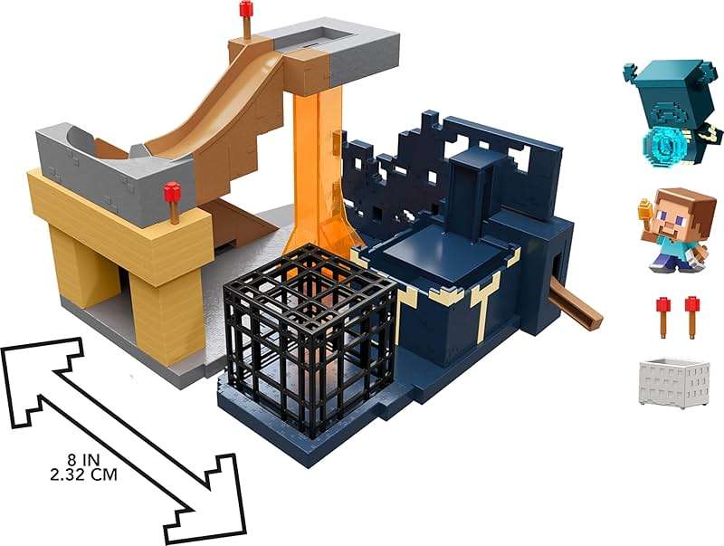 Mattel Minecraft Mini Mode Playset, Rise of the Warden Set with 2 Minis including Steve & Warden Figures & DLC Code - Image 6