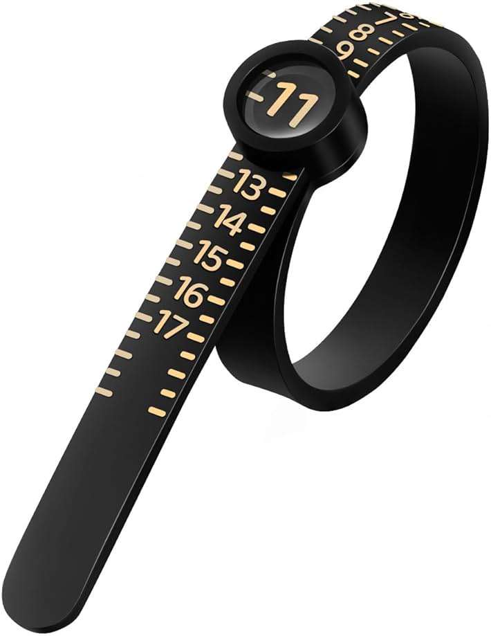 Meowoo Ring Sizer Measuring Tool with Magnifier, for Ring Measurer and Ring Sizer Clear and Intuitive Reading. Plastic Ring Sizer with Lens, 1-17 - Image 1