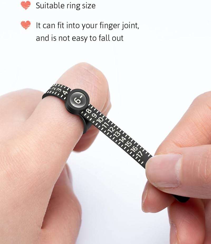 Meowoo Ring Sizer Measuring Tool with Magnifier, for Ring Measurer and Ring Sizer Clear and Intuitive Reading. Plastic Ring Sizer with Lens, 1-17 - Image 5
