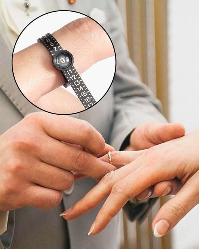 Meowoo Ring Sizer Measuring Tool with Magnifier, for Ring Measurer and Ring Sizer Clear and Intuitive Reading. Plastic Ring Sizer with Lens, 1-17 - Image 6