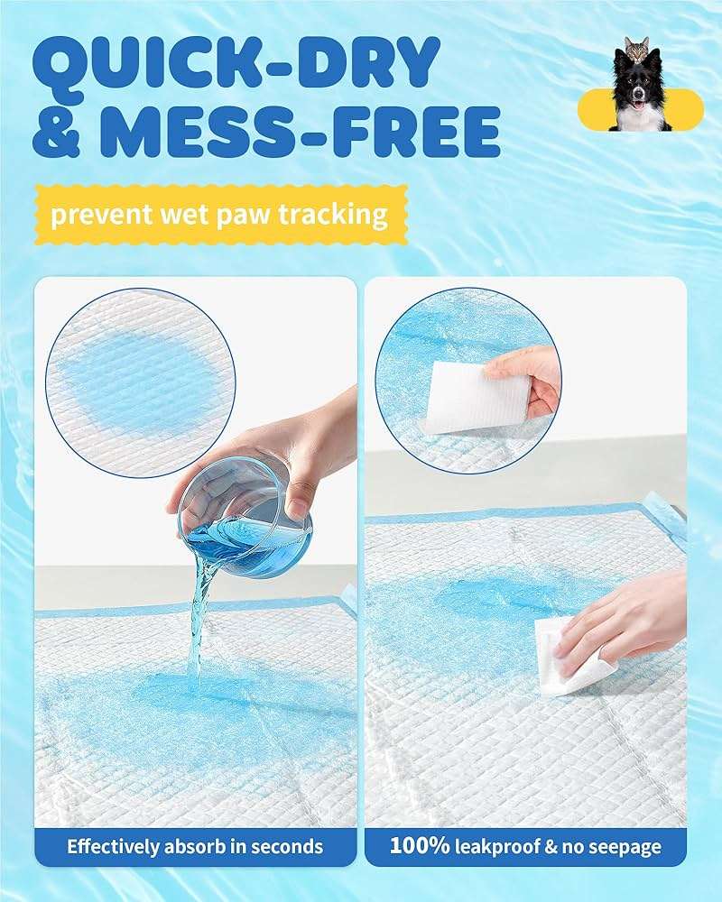 Powools 100-Pack X-Large Puppy Pads - 34'' x 28'' Pee Pads for Dogs Potty Training with Leak-Proof Quick-Dry Design, 6-Layer Wee Wee Pads for Dogs, Blue - Image 4