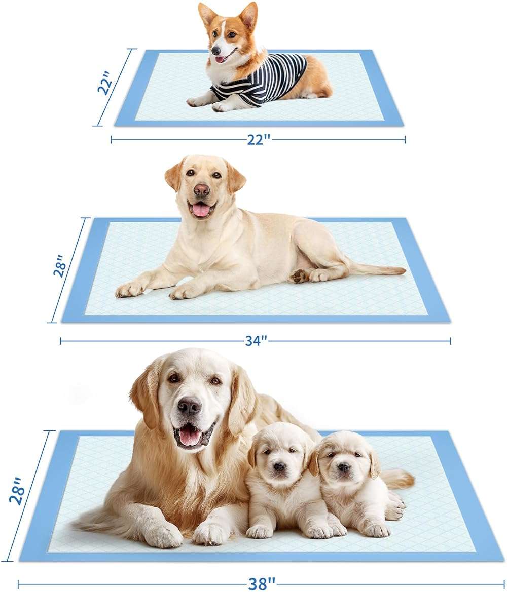 Powools 100-Pack X-Large Puppy Pads - 34'' x 28'' Pee Pads for Dogs Potty Training with Leak-Proof Quick-Dry Design, 6-Layer Wee Wee Pads for Dogs, Blue - Image 6