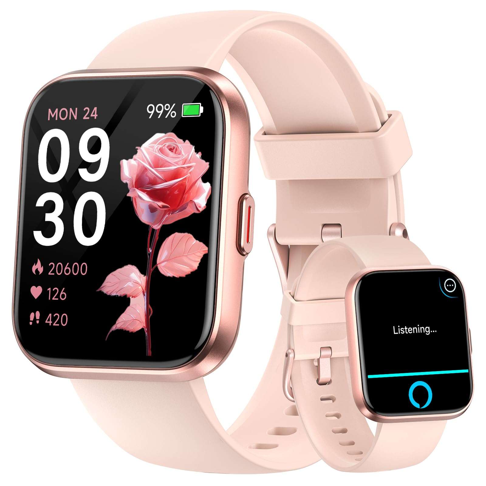Fitpolo Smart Watches for Women Android iPhone, 1.8'' HD Women Smartwatch with Alexa Built-in, Bluetooth Calls, IP68 Waterproof, 7 Days Battery, Heart Rate/Sleep/SpO2 Monitor, 110 Sports Mode - Image 1