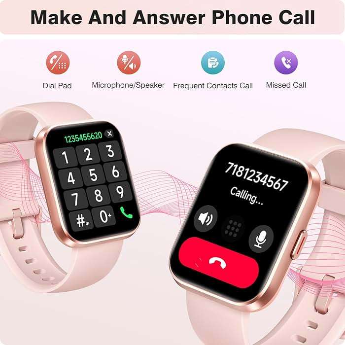 Fitpolo Smart Watches for Women Android iPhone, 1.8'' HD Women Smartwatch with Alexa Built-in, Bluetooth Calls, IP68 Waterproof, 7 Days Battery, Heart Rate/Sleep/SpO2 Monitor, 110 Sports Mode - Image 3