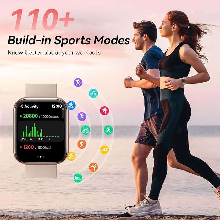 Fitpolo Smart Watches for Women Android iPhone, 1.8'' HD Women Smartwatch with Alexa Built-in, Bluetooth Calls, IP68 Waterproof, 7 Days Battery, Heart Rate/Sleep/SpO2 Monitor, 110 Sports Mode - Image 5
