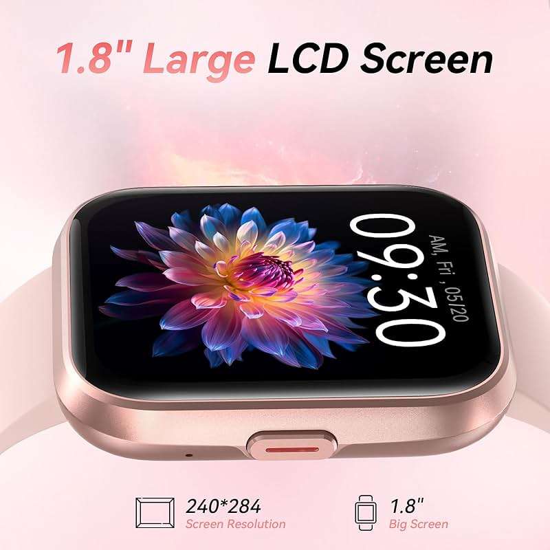 Fitpolo Smart Watches for Women Android iPhone, 1.8'' HD Women Smartwatch with Alexa Built-in, Bluetooth Calls, IP68 Waterproof, 7 Days Battery, Heart Rate/Sleep/SpO2 Monitor, 110 Sports Mode - Image 7