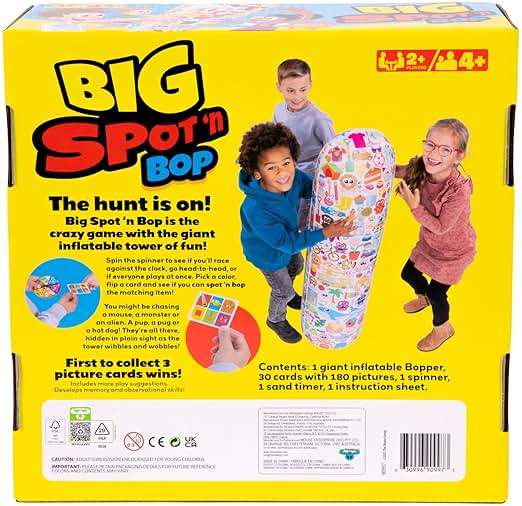 Big Spot 'N Bop! The Giant Wobbly Find It First Game, A Fun, Active Race for Mind and Body, Run Around The Giant 4 Foot (122cm) Inflatable Bopper to Find and Match Images, for 2 Or More Players, 4+ - Image 4